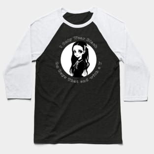 Cute Goth Girl Baseball T-Shirt